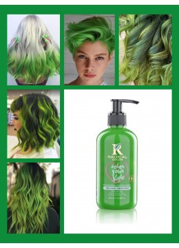 Боя за коса на водна основа за тониране и кичури цвят Зелена Ябълка - Green Apple - Radical