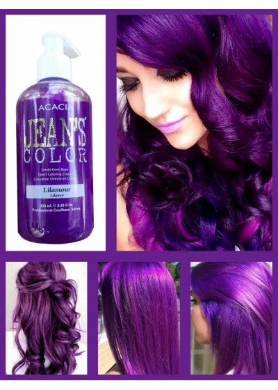 Ярко Виолетово лилава боя за коса за кичури и балеаж Lilamour - Jeans Color