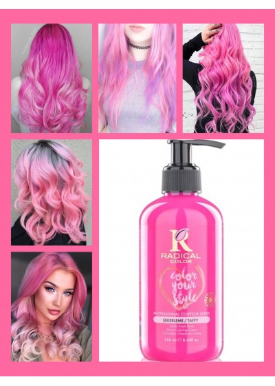 Безамонячна Боя за коса цвят Пастелно розово - Taffy - Radical