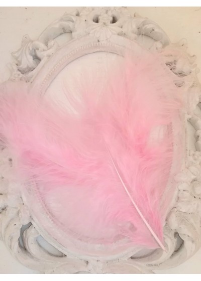 Декорация - пера розово лукс пухкави Candy Cotton пакет 10 бр