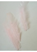 Декорация - пера светло бебешко розово пух оформени лукс пакет 20 бр