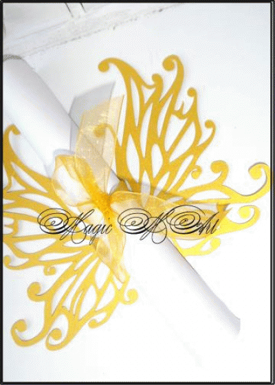 Сватбена пеперуда за покана тип Папирус Пеперуда модел Trendy Златно