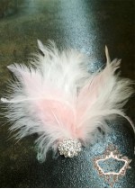 Украса за коса с пера и кристали в розово - Pink Bird