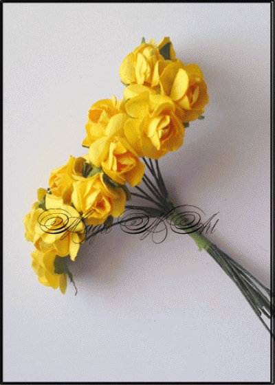 10 бр Цветя Жълто големина 1 см