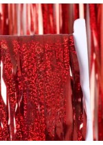 Парти завеса украса за стена с декоративни ресни - Червено с ефект хамелеон