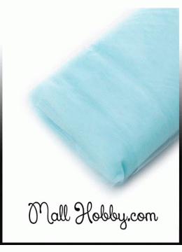 Тюл кристален цвят светло синьо - ширина 3 метра
