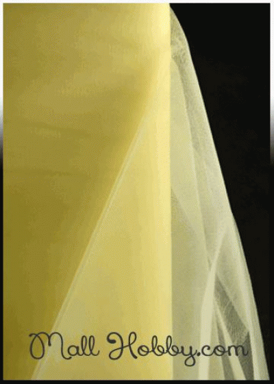 Тюл леко еластичен цвят жълто - ширина 1.50 метра